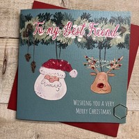 BEST FRIEND - SANTA & RUDOLF - CHRISTMAS CARD (C24-118)