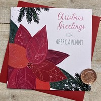 ADD YOUR TOWN - POINSETTIA CHRISTMAS CARD (C23-11-TOWN)