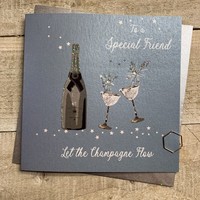 TEAL - SPECIAL FRIEND CHAMPS & COUPE GLASSES (DG13)
