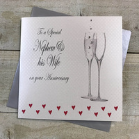 NEPHEW & HIS WIFE ANNIVERSARY CARD FLUTES (PD)