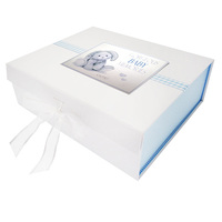 PERSONALISED BABY BLUE BUNNY - LARGE KEEPSAKE BOX (NBB2X)