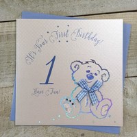 AGE 1 - BIRTHDAY BLUE TEDDY BEAR (B210)