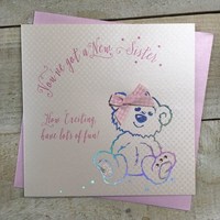 NEW BABY SISTER - PINK TEDDY BEAR (B208)