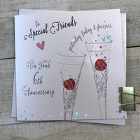 6 - ANNIVERSARY- SPECIAL FRIENDS - CRYSTAL  FLUTES (B101-6-SP)