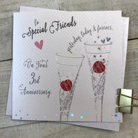 3 - ANNIVERSARY- SPECIAL FRIENDS - CRYSTAL  FLUTES (B101-3-SP)