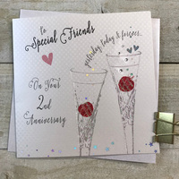 2 - ANNIVERSARY- SPECIAL FRIENDS - CRYSTAL  FLUTES (B101-2-SP)