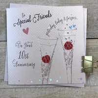 10 - ANNIVERSARY- SPECIAL FRIENDS - CRYSTAL  FLUTES (B101-10-SP)