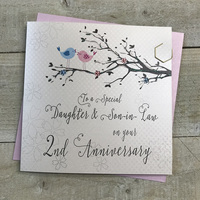 2ND DAUGHTER & SON IN LAW ANNIVERSARY CARD- LOVEBIRDS (PD193-2)