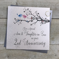 2nd SON & DAUGHTER IN LAW ANNIVERSARY CARD- LOVEBIRDS (PD192-2)