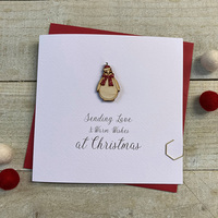 Sending Love & Warm Wishes  - Wooden Glittered Penguin (XS7-SLW)