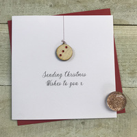 Merry Christmas - Wooden Glittered Christmas Bauble (XS20-PL)