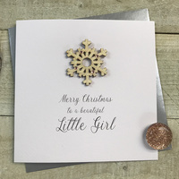 Special Little Girl - Wooden Glittered Pink Snowflake (XS22-LG)