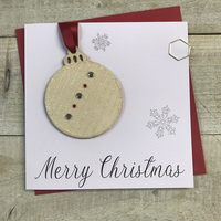 Wooden Glittered Christmas Bauble (XB6)