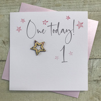 1st Birthday - Pink STARS (SQ1P)