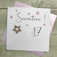 Age 17 Birthday - Pink STARS (SQ17)