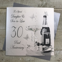 Daughter & Son in law 30TH PEARL Anniversary Champs & Chocs Large Card (XL30DS)