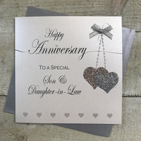SON & DAUGHTER IN LAW ANNIVERSARY - HANGING HEARTS (LL73-A-SD)
