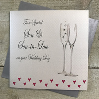SON & SON IN LAW WEDDING FLUTES CARD (PD174)