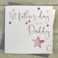 1ST FATHER'S DAY - PINK STARS (S-D7)