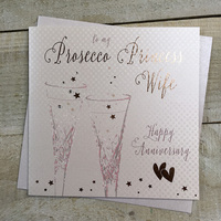 Wife, Prosecco Princess Champagne Flutes (B100)