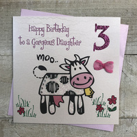Gorgeous Daughter 3rd Birthday, Cow (Gla3d)