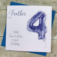 Brother 4th Birthday, Blue Helium Balloon (HB4-BRO)