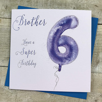Brother 6th Birthday, Blue Helium Balloon (HB6-BRO)