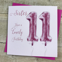 Sister 11th Birthday, Pink Helium Balloon (HP11-SIS)