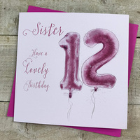 Sister 12th Birthday, Pink Helium Balloon (HP12-SIS)
