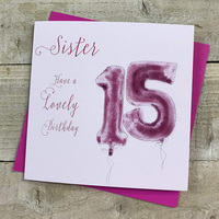 Sister 15th Birthday, Pink Helium Balloon (HP15-SIS)
