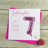 Goddaughter 7th Birthday, Pink Helium Balloon (HP7-GODD)