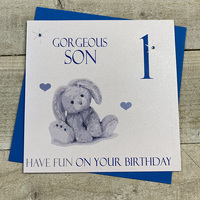 Son, 1st Birthday, Blue Bunny (NS1-B)