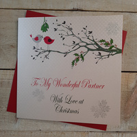 Wonderful Partner with Love -  Christmas Birds & Mistletoe (X14-89)