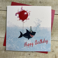 SHARK WITH BALLOON - BIRTHDAY CARD (R201)