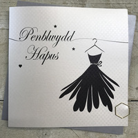 Penblwydd Hapus Black Dress Welsh Birthday Card  (WLL92)