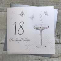 18 Pen-blwydd Hapus, Handmade  Welsh Birthday Card (Champagne Coupe) (WBDA18)