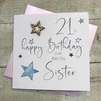 SISTER AGE 21 - WOODEN STAR (S136-21)