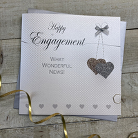 LARGE ENGAGEMENT CARD - HANGING HEARTS (XLL73-E)