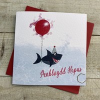 WELSH BIRTHDAY - SHARK & RED BALLOON (W-R201)