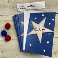 NOTELETS- THANK YOU PACK OF 6 -BIG BLUE STAR (N95-198)