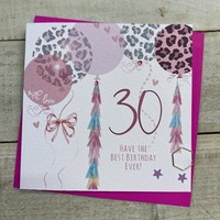 ANY AGE - LEOPARD PRINT BALLONS AGE CARD (SL30)