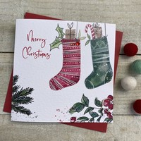 CHRISTMAS CARD - 2 STOCKINGS (C22-5)