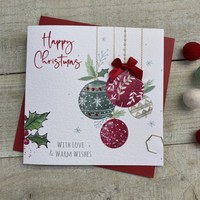 CHRISTMAS CARD - HANGING BAUBLES (C22-7)