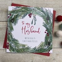 HUSBAND WREATH & MISTLETOE - CHRISTMAS CARD (C22-11)