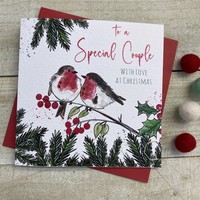 SPECIAL COUPLE 2 ROBINS  - CHRISTMAS CARD (C22-17)