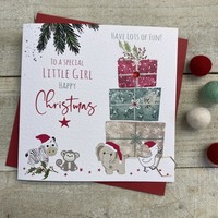 SPECIAL LITTLE GIRL TOYS & TREE  - CHRISTMAS CARD (C22-79)