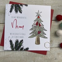 MUM GREEN TREE & ROBINS  - CHRISTMAS CARD (C22-45)
