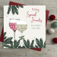TO VERY SPECIAL FRIENDS WINE/GIN GLASSES - CHRISTMAS CARD (C22-55)