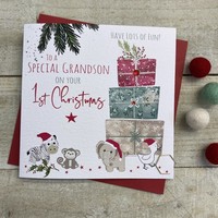 GRANDSON'S 1ST CHRISTMAS TOYS & PRESSIES - CHRISTMAS CARD (C22-77)