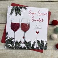 GRANDAD RED WINE GLASSES - CHRISTMAS CARD (C22-89)